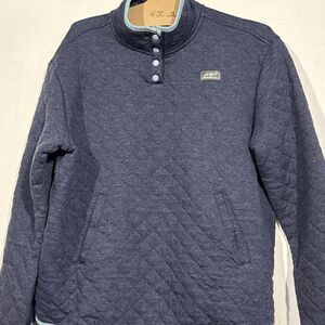 Eddie Bauer Womens Quilted Pullover Sweatshirt 1/4 Snap Pockets Size XL